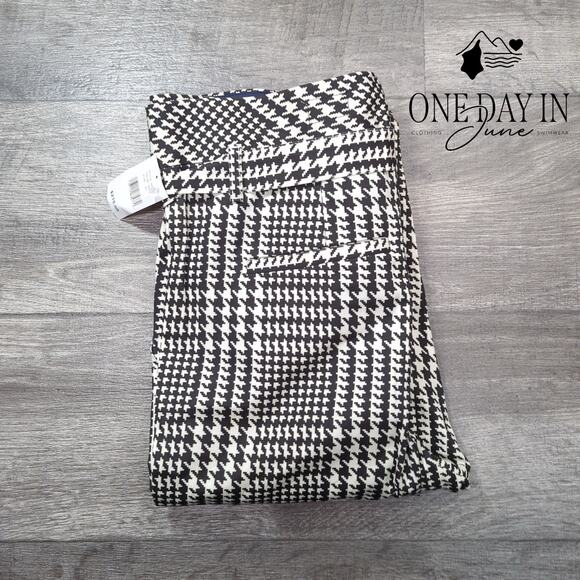 Adriano Goldschmied Houndstooth Print Lettuce Edhge Belted Pants Size 27 (4) - Picture 6 of 6